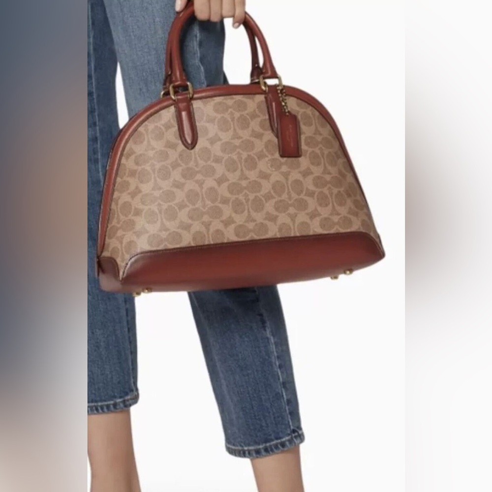 COACH QUINN SATCHEL SIGNATURE CANVAS EUC - Picture 3 of 14